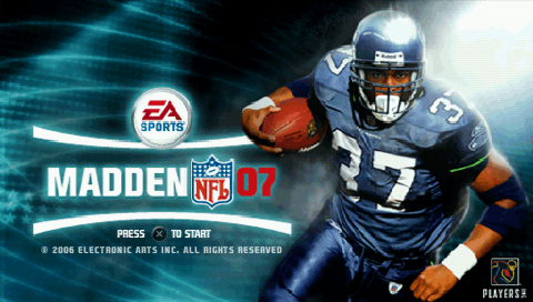Madden NFL 07 title screen for PSP